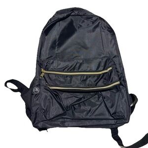 Metropack 17" Black Backpack with Gold Zippers‎ - Stylish & Durable Women Or Men